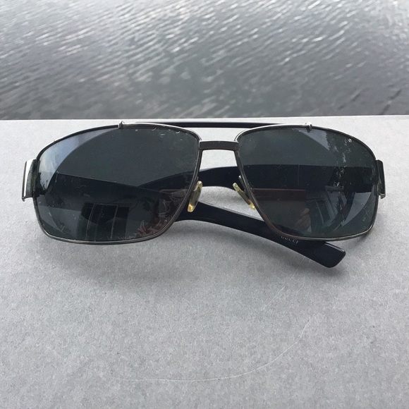 Gucci Aviator Sunglasses in Dark Ruthenium Gray Polarized 1856/S Made in Italy - Picture 3 of 16